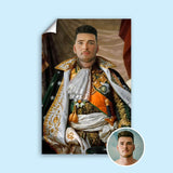 Custom French Emperor Portrait – Man in Green Royal Attire with Crown