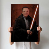 Custom Sith Lord Portrait – Man in Black Robes with Red Lightsaber