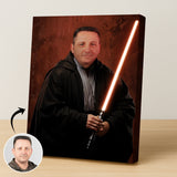 Custom Sith Lord Portrait – Man in Black Robes with Red Lightsaber
