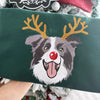 Custom Christmas Pet Embroidered Sweatshirt with Reindeer