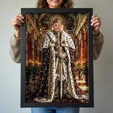 Custom Palace King Portrait – Man in Royal Robes with Crown and Sword