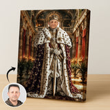 Custom Palace King Portrait – Man in Royal Robes with Crown and Sword