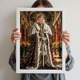 Custom Palace King Portrait – Man in Royal Robes with Crown and Sword