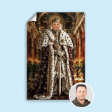 Custom Palace King Portrait – Man in Royal Robes with Crown and Sword