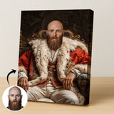 Custom Nobleman Portrait – Bearded Man in Red Robe with Fur