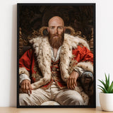 Custom Nobleman Portrait – Bearded Man in Red Robe with Fur