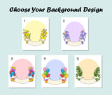 Floral Pet Cartoon - Custom Pet Portrait - 1 Pet - Furr and Family