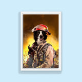 Heroic Firefighter - Custom Pet Portrait - 1 Pet - Furr and Family