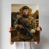 Custom British Army Pet Portrait | UK Military Wall Art