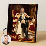 Custom Lord of Parliament Portrait – Man Seated in Red & Gold Noble Outfit