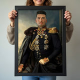 Custom Navy Marshal Portrait – Man in Dark Uniform with Gold Medals