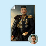 Custom Navy Marshal Portrait – Man in Dark Uniform with Gold Medals