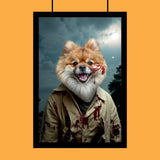 Bloody Zombie Halloween Pet Portrait - Custom Pet Portrait - 1 Pet - Furr and Family