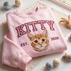 Custom Pet Portrait Sweatshirt with Gingham Varsity Name