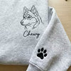 Custom Outline Embroidered Pet Sweatshirt from Photo
