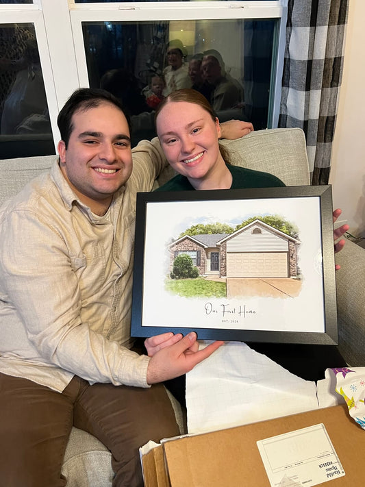 Custom Home Portrait Traditional Gift