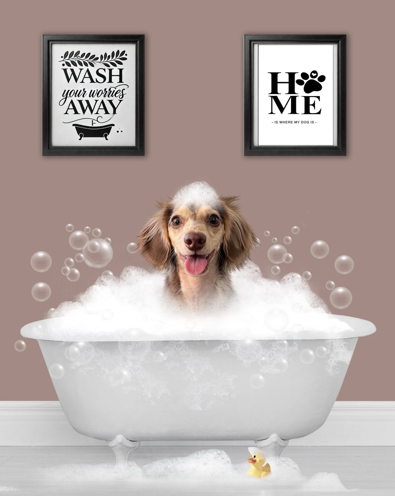 BathTub Bathroom Pet Portrait - 1 Pet - Furr and Family