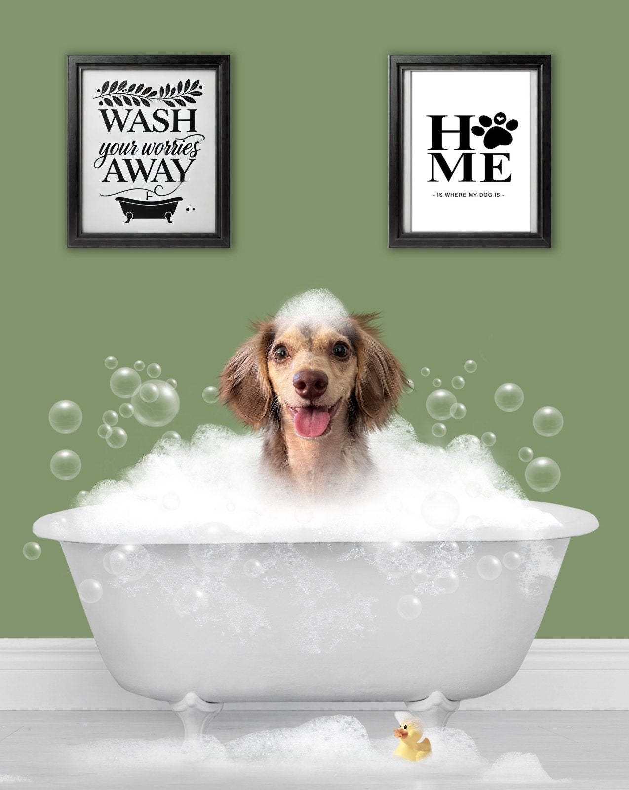 BathTub Bathroom Pet Portrait - 1 Pet - Furr and Family