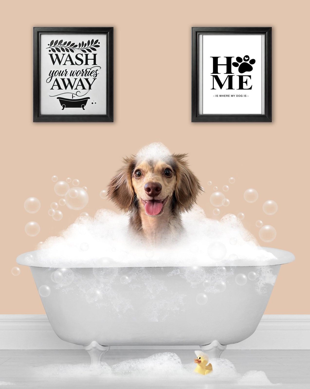 BathTub Bathroom Pet Portrait - 1 Pet - Furr and Family
