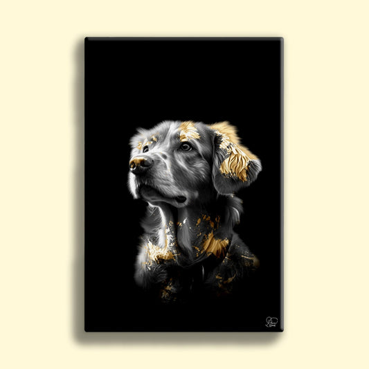 Gold Plated Pet Art - Custom Pet Portrait - 1 Pet - Furr and Family