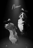 Mystic ButterFly Style - Custom Pet Portrait - 1 Pet - Furr and Family