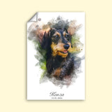 Classic Watercolor Pet Art - Custom Pet Portrait - 1 Pet - Furr and Family
