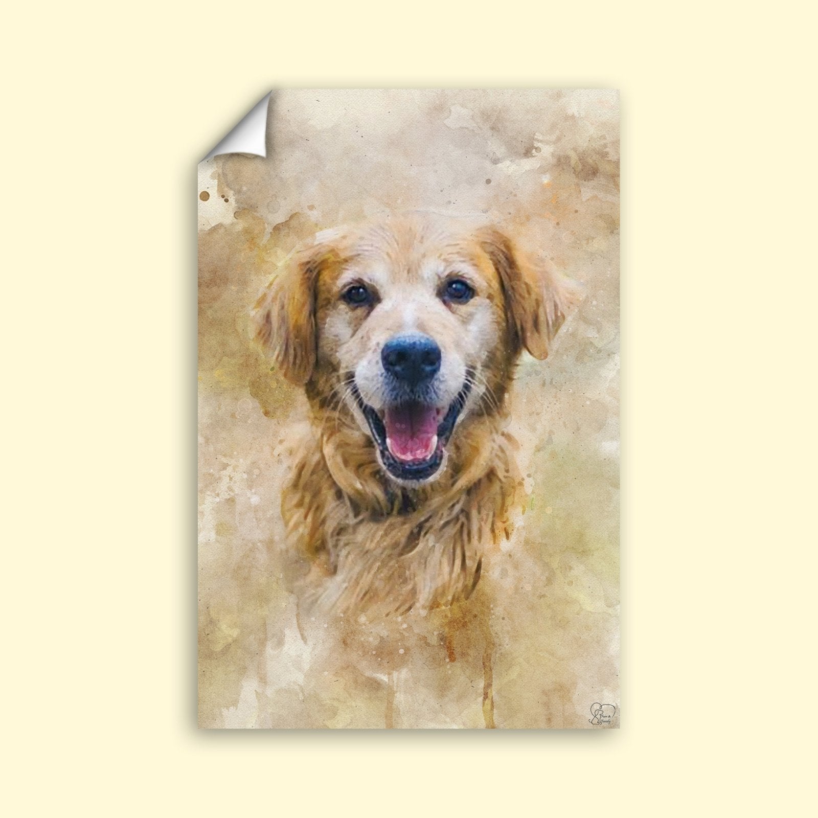 Classic Watercolor Pet Art - Custom Pet Portrait - 1 Pet - Furr and Family