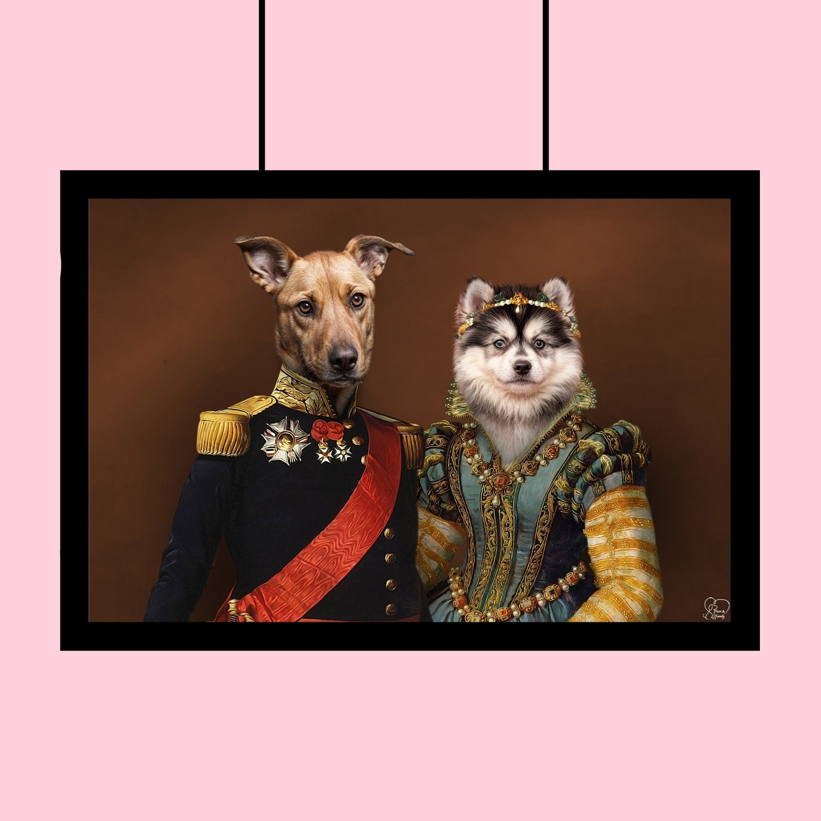 Aristocratic Duo - Custom Pet Portrait - 2 Pets - Furr and Family