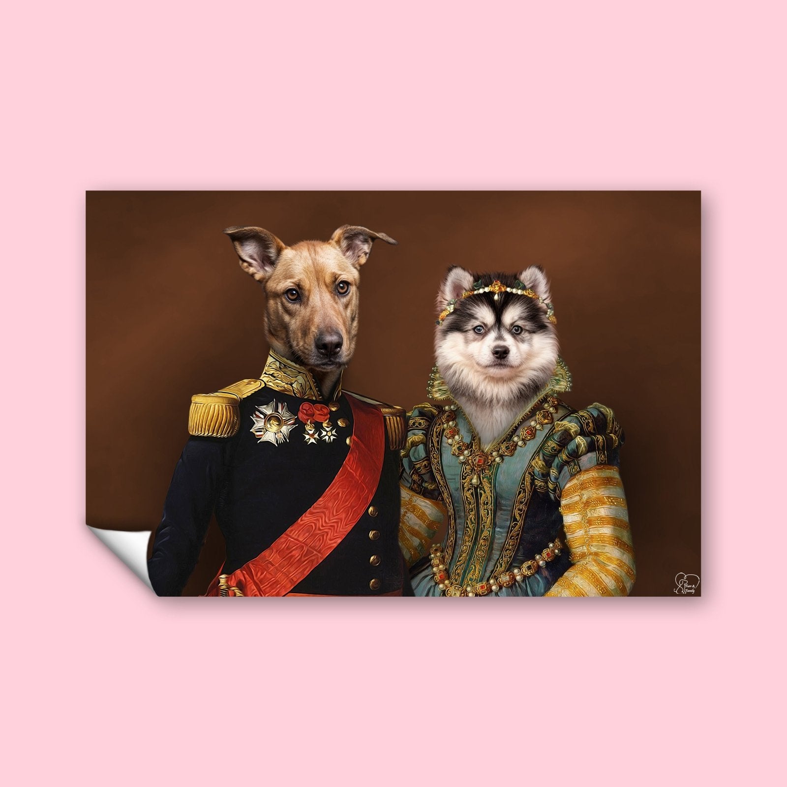 Aristocratic Duo - Custom Pet Portrait - 2 Pets - Furr and Family