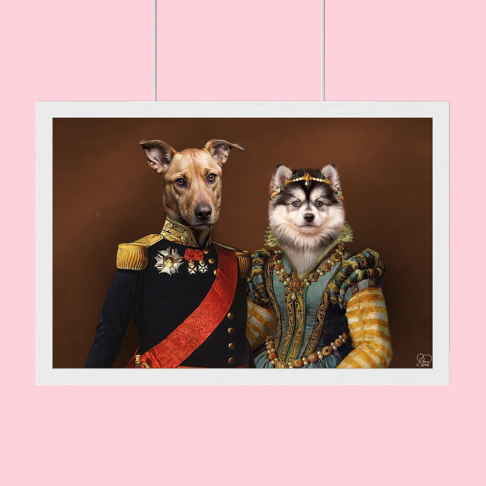 Aristocratic Duo - Custom Pet Portrait - 2 Pets - Furr and Family