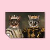 The King & Queen Duo - Custom Pet Portrait - 2 Pets - Furr and Family