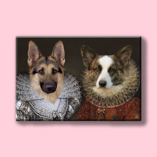 The Noble Duo - Custom Pet Portrait - 2 Pets - Furr and Family