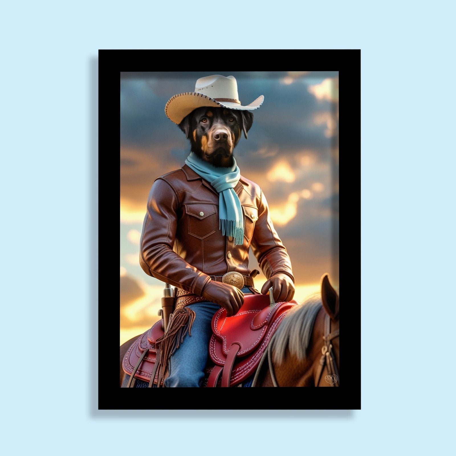 The Cowboy - Custom Pet Portrait - 1 Pet - Furr and Family