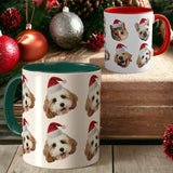 Custom Pet Mug Christmas Personalized Pet Face with a Christmas Hat Mug