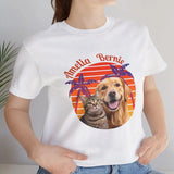 Custom Retro Pet T-shirt – Personalized Cat or Dog Shirt with Photo, Vintage Style for Retro Lovers