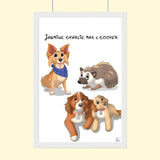Disney Pet Art Style - Custom Pet Portrait - 1 Pet - Furr and Family