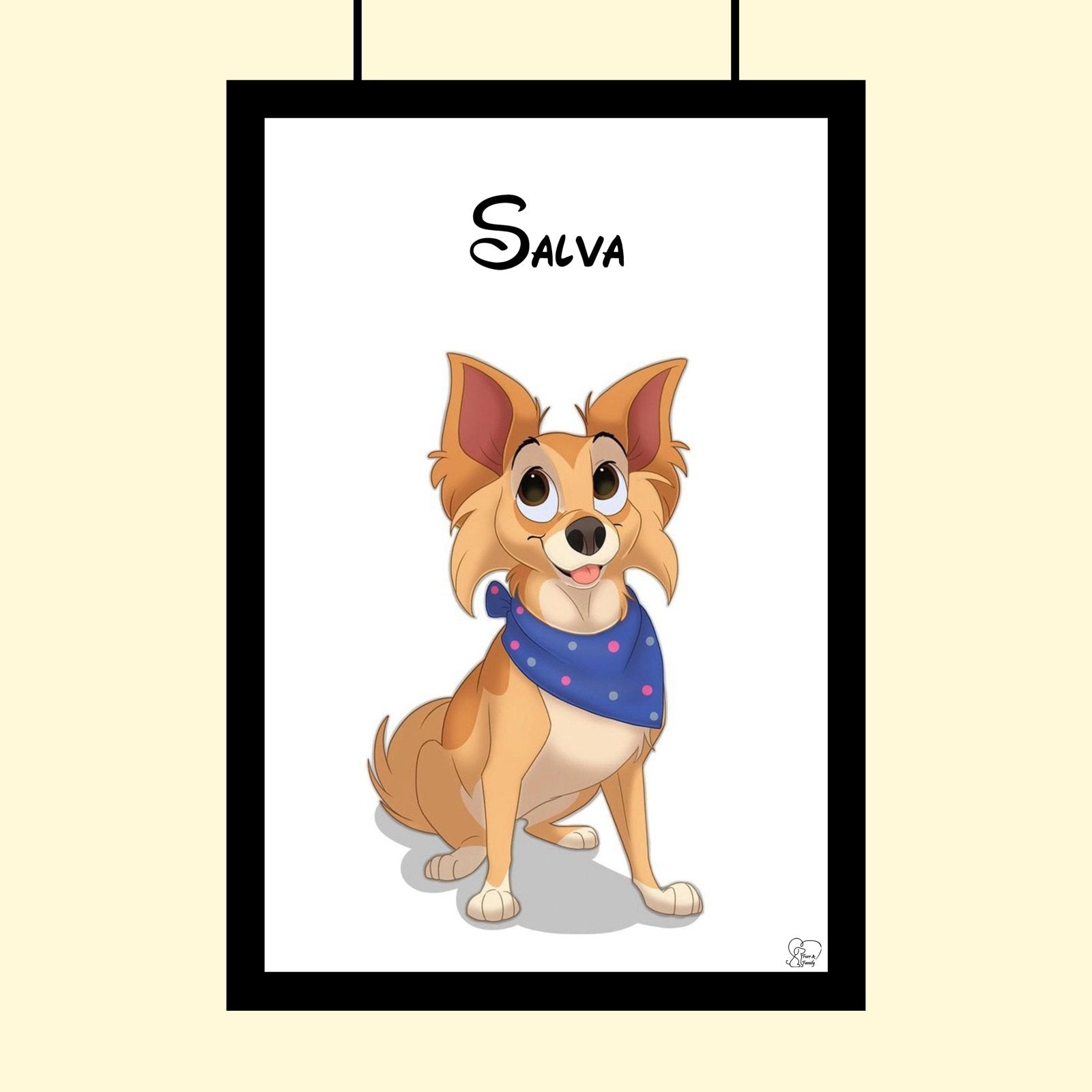 Disney Pet Art Style - Custom Pet Portrait - 1 Pet - Furr and Family