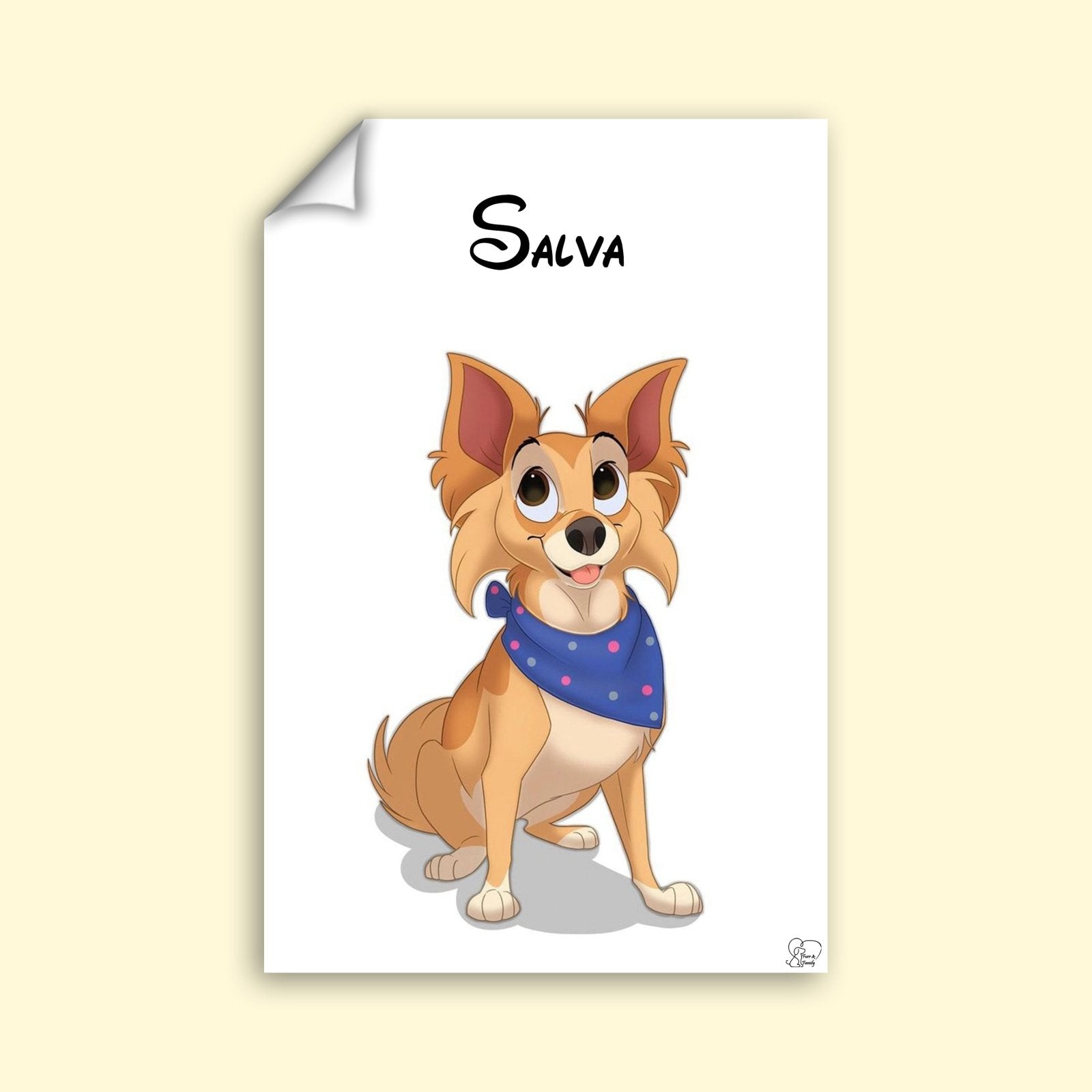 Disney Pet Art Style - Custom Pet Portrait - 1 Pet - Furr and Family