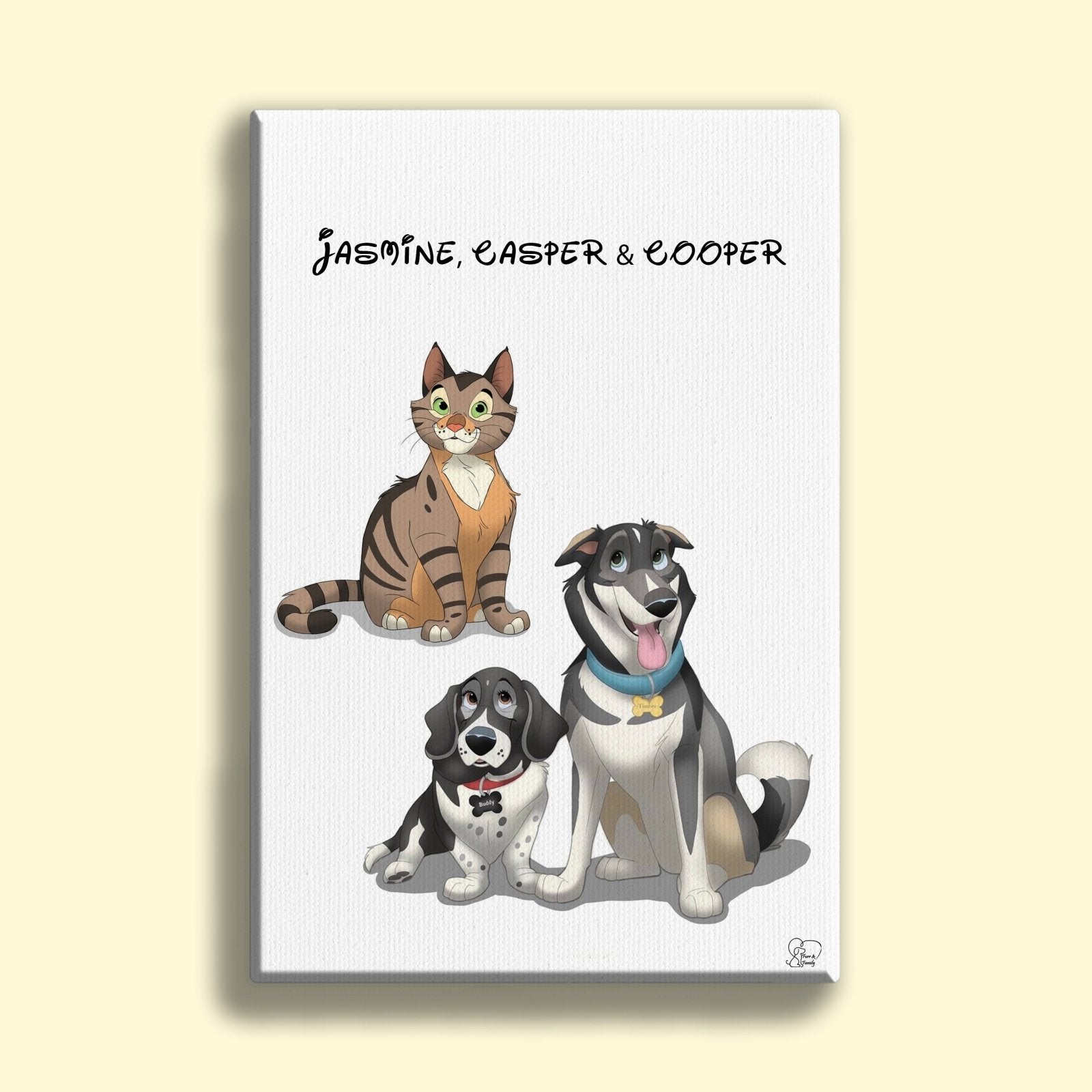 Disney Pet Art Style - Custom Pet Portrait - 1 Pet - Furr and Family