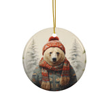 Personalized Ceramic Pet Christmas Theme Ornament - Custom Christmas Ceramic Ornament