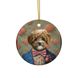 Personalized Ceramic Pet Christmas Theme Ornament - Custom Christmas Ceramic Ornament