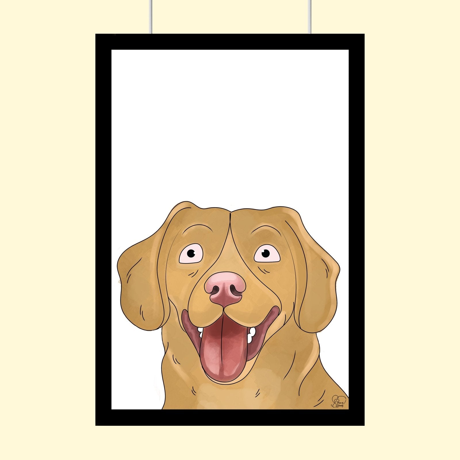 Watercolor Drawing Art - Custom Pet Portrait - 1 Pet - Furr and Family