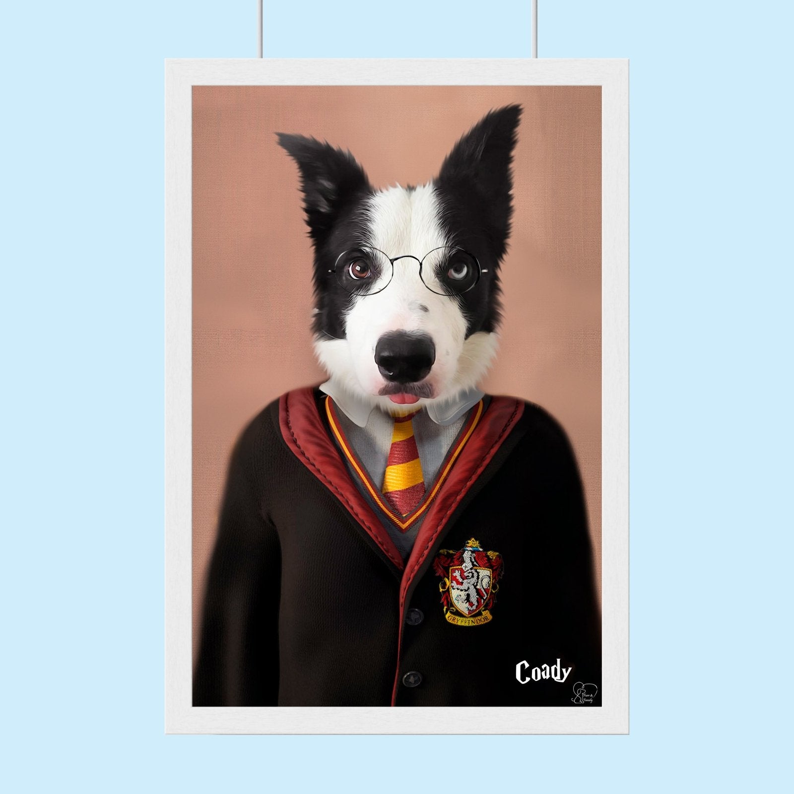 Harry Potter Gryffindor Custom Pet Portrait – Personalized Magical Pet Art - 1 Pet - Furr and Family