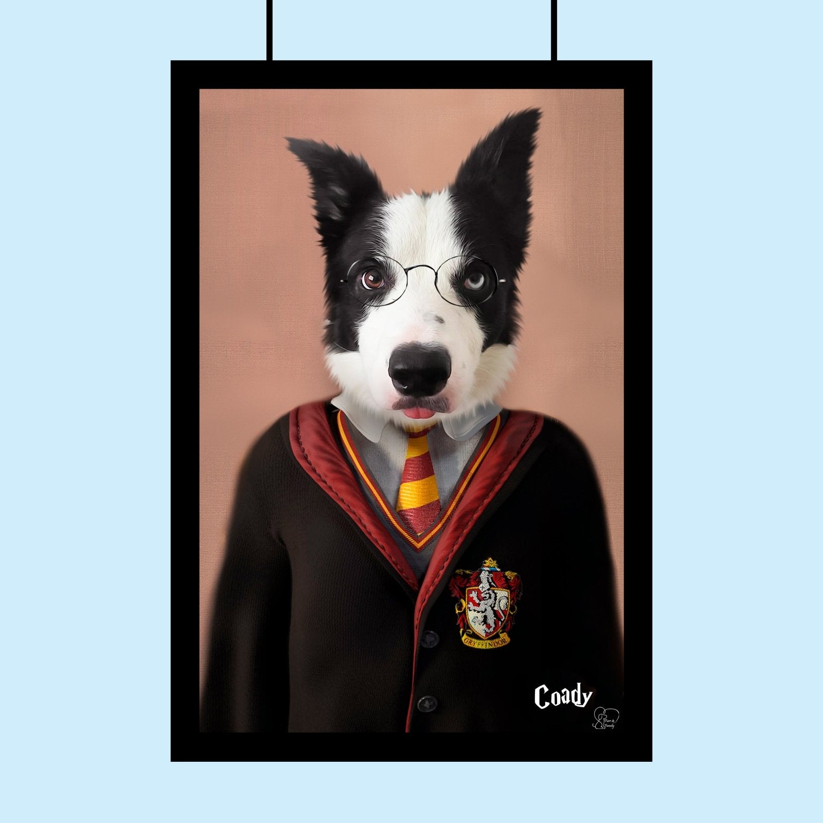 Harry Potter Gryffindor Custom Pet Portrait – Personalized Magical Pet Art - 1 Pet - Furr and Family
