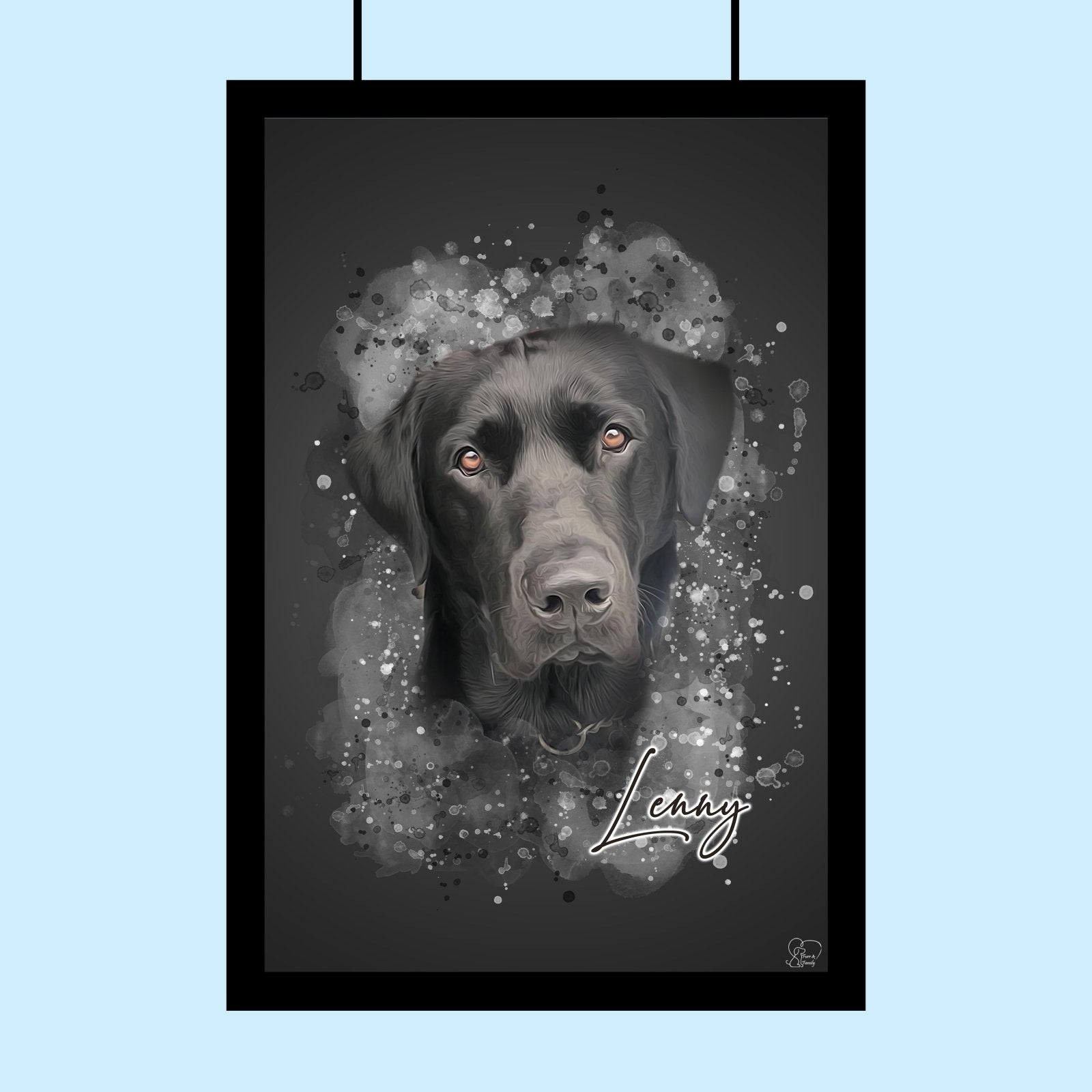 Premium Watercolor Pet Portrait - Custom Pet Artwork - 1 Pet - Furr and Family