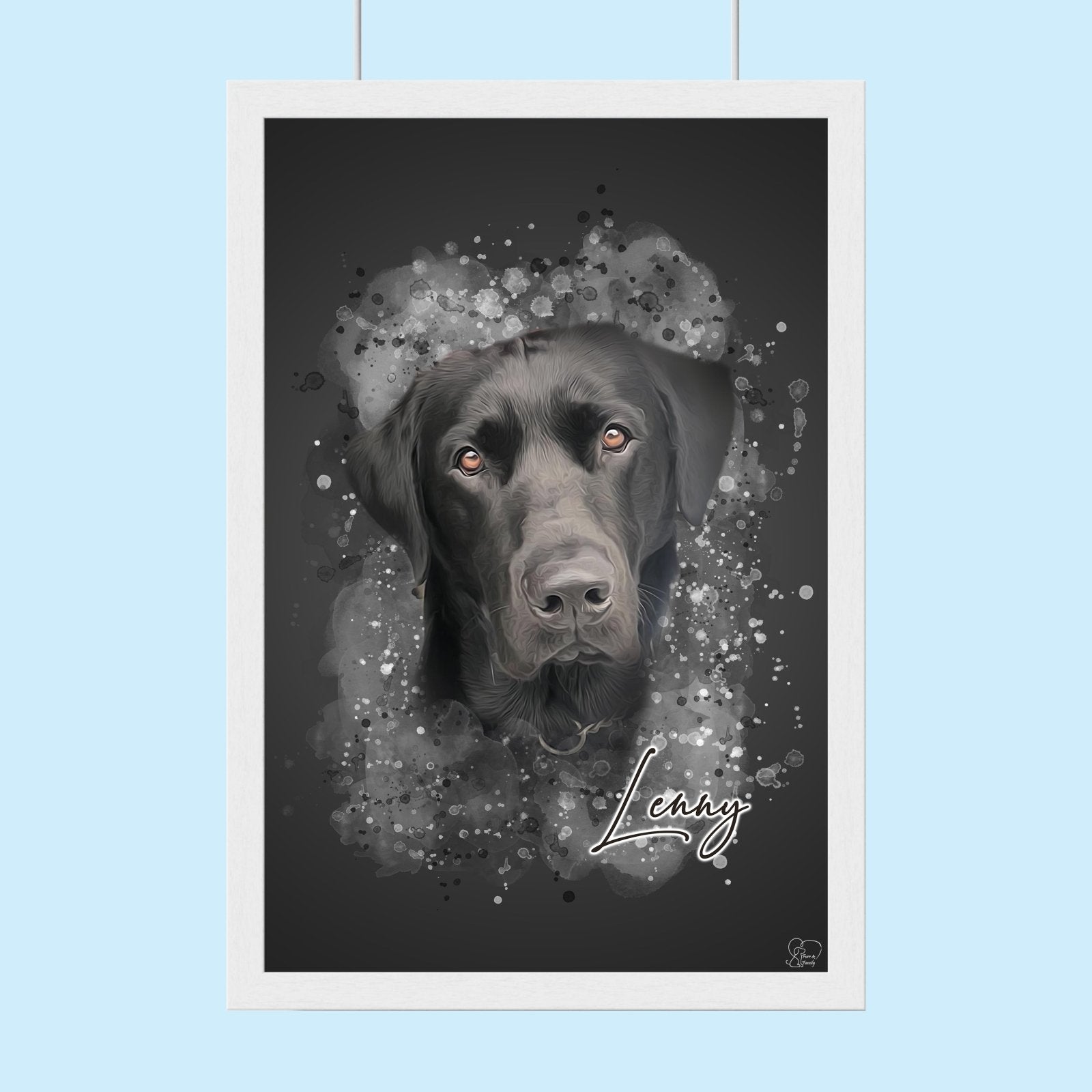 Premium Watercolor Pet Portrait - Custom Pet Artwork - 1 Pet - Furr and Family