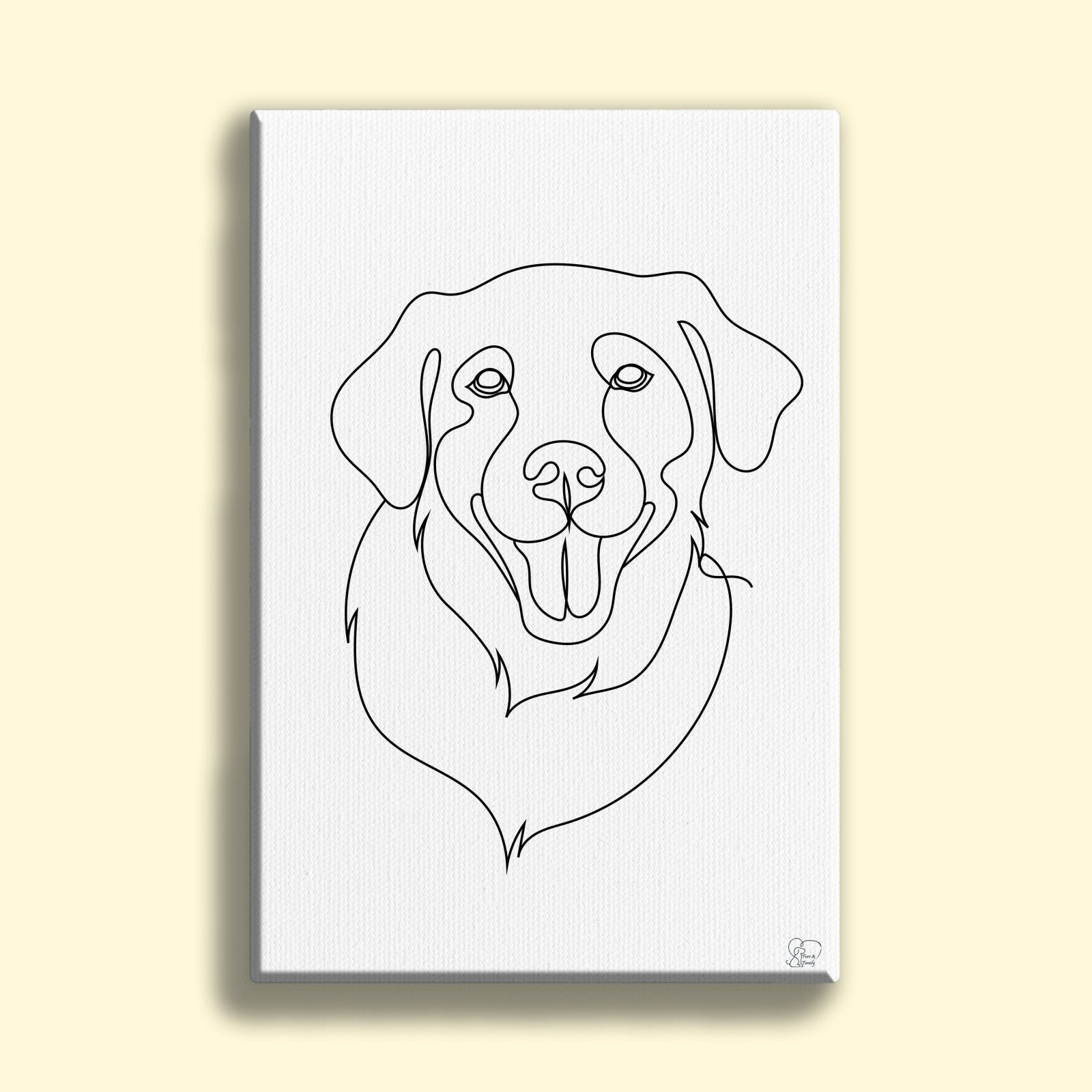 One line art Pet Drawing - Custom Pet Portrait - 1 Pet - Furr and Family