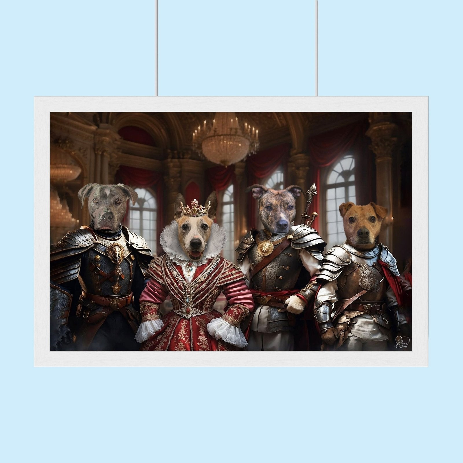 Royal Guardians – Multi - Pet Medieval Portrait - 2 Pets - Furr and Family