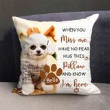 Pet Memorial Pillow with Dog Portrait Personalized Sympathy Gift for Loss of Pet