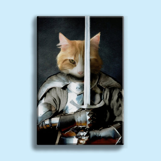 Pet Armed Warrior - Custom Pet Portrait - 1 Pet - Furr and Family
